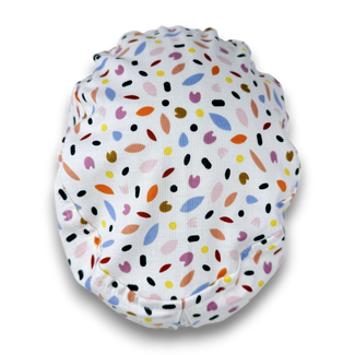 Euro scrub cap for women. Spring Petals European surgical hat with satin lined by Paradise Caps.