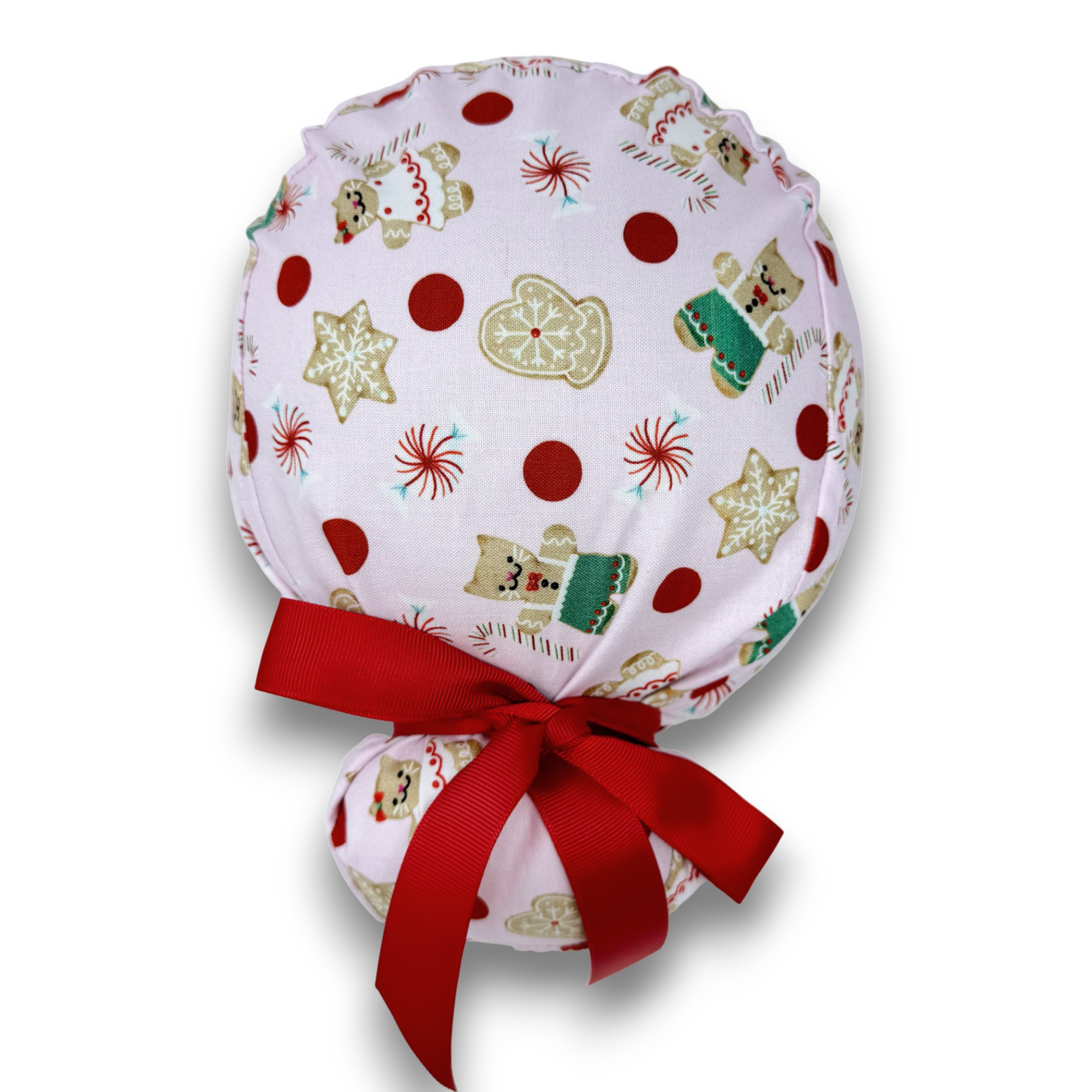 Gingerbread Euro scrub cap with ties for Women by Paradise Caps. Euro PLUS style.