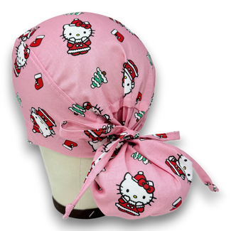 Christmas Ponytail scrub cap for women with satin lined option by Paradise Caps.