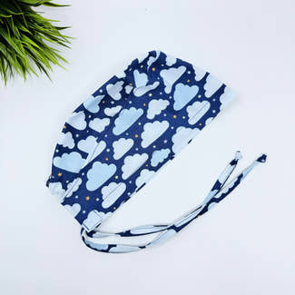 Clouds Skull tie-back style surgical scrub cap for men by Paradise Caps.