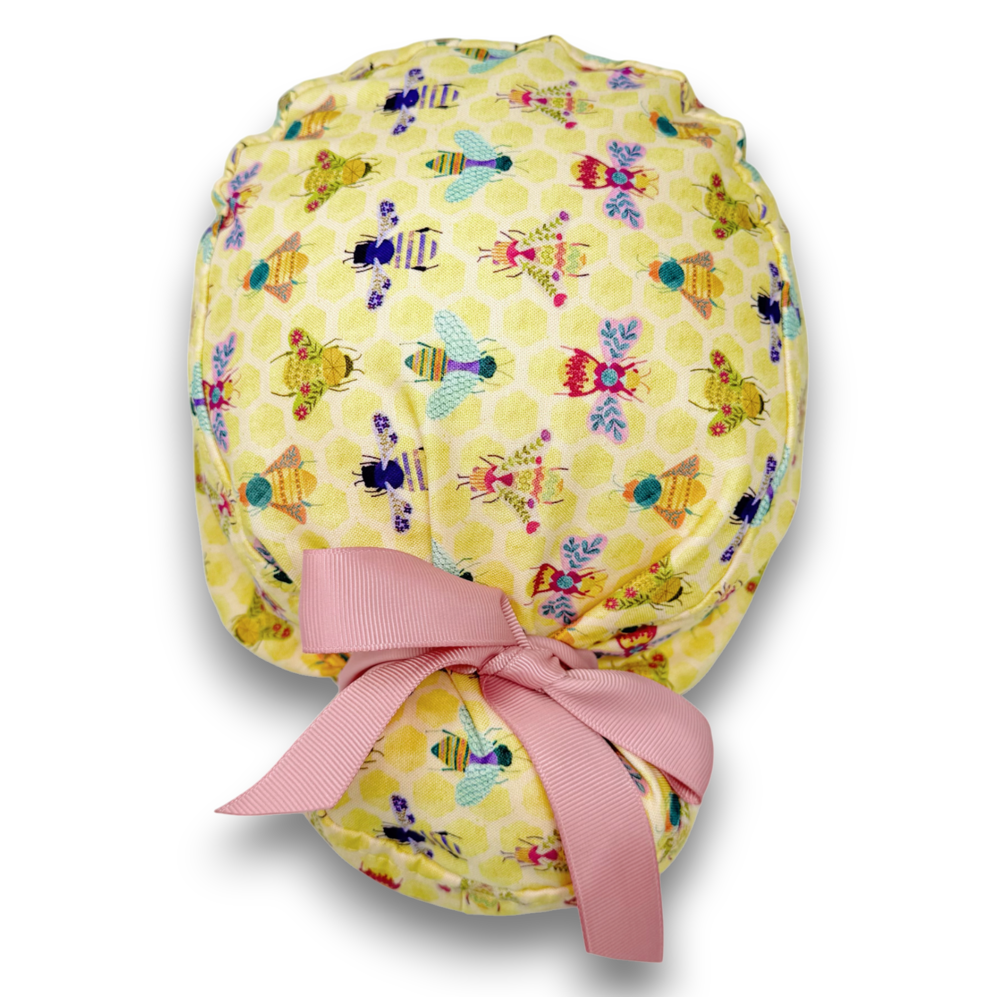 Bee Euro scrub cap with ties for Women by Paradise Caps. Euro PLUS style.