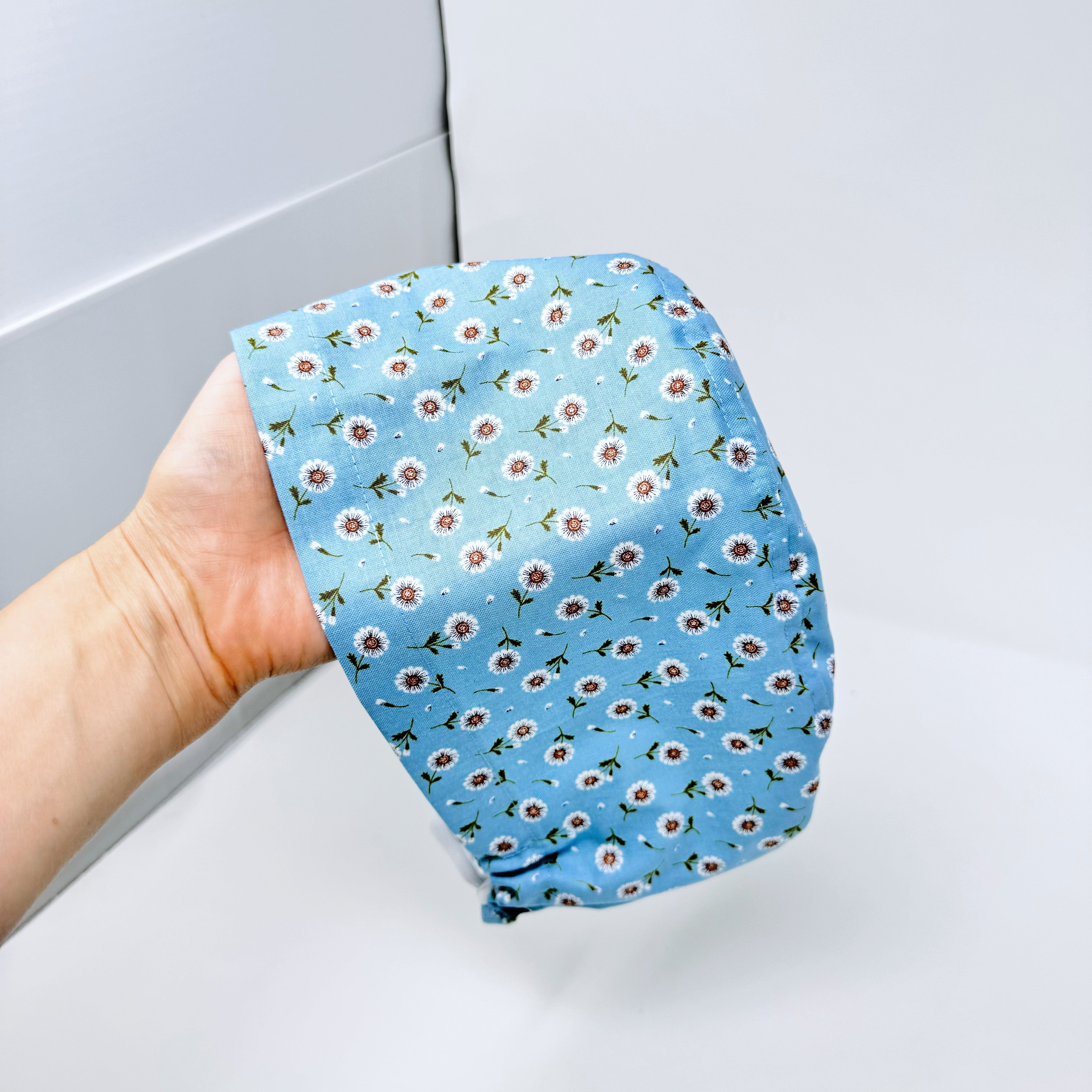 Tossed Daises Euro Scrub Cap for Women with Satin Lined Option by Paradise Caps.