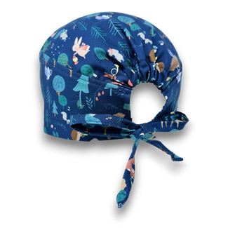 Forest Animals Skull tie-back style surgical scrub cap for men by Paradise Caps.