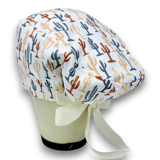 Cactus Euro scrub cap with ties for Women by Paradise Caps. Euro PLUS style.