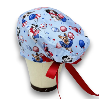 Dog Euro scrub cap with ties for Women by Paradise Caps. Euro PLUS style. (Copy)