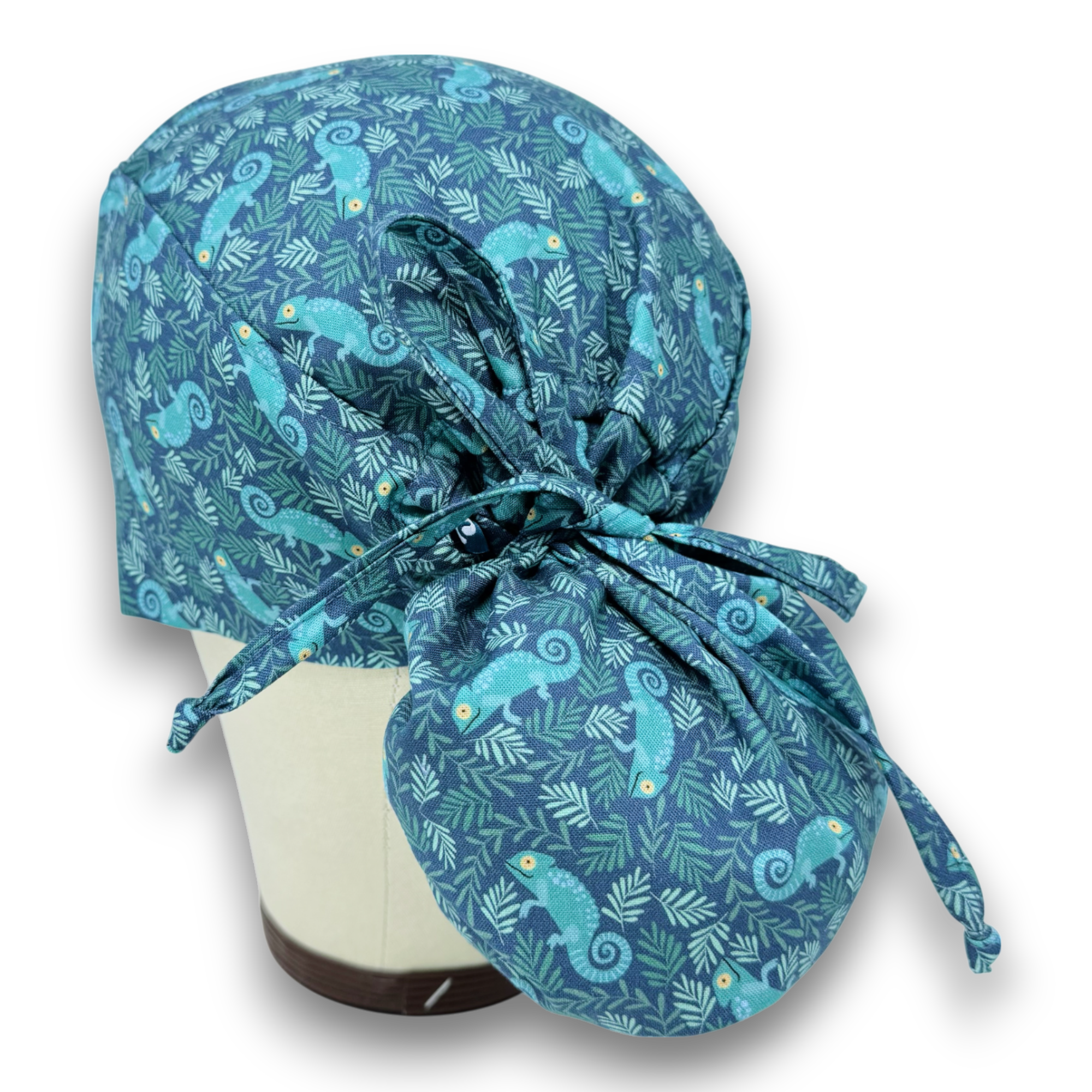 Chameleon Ponytail scrub cap for women with satin lined option by Paradise Caps.