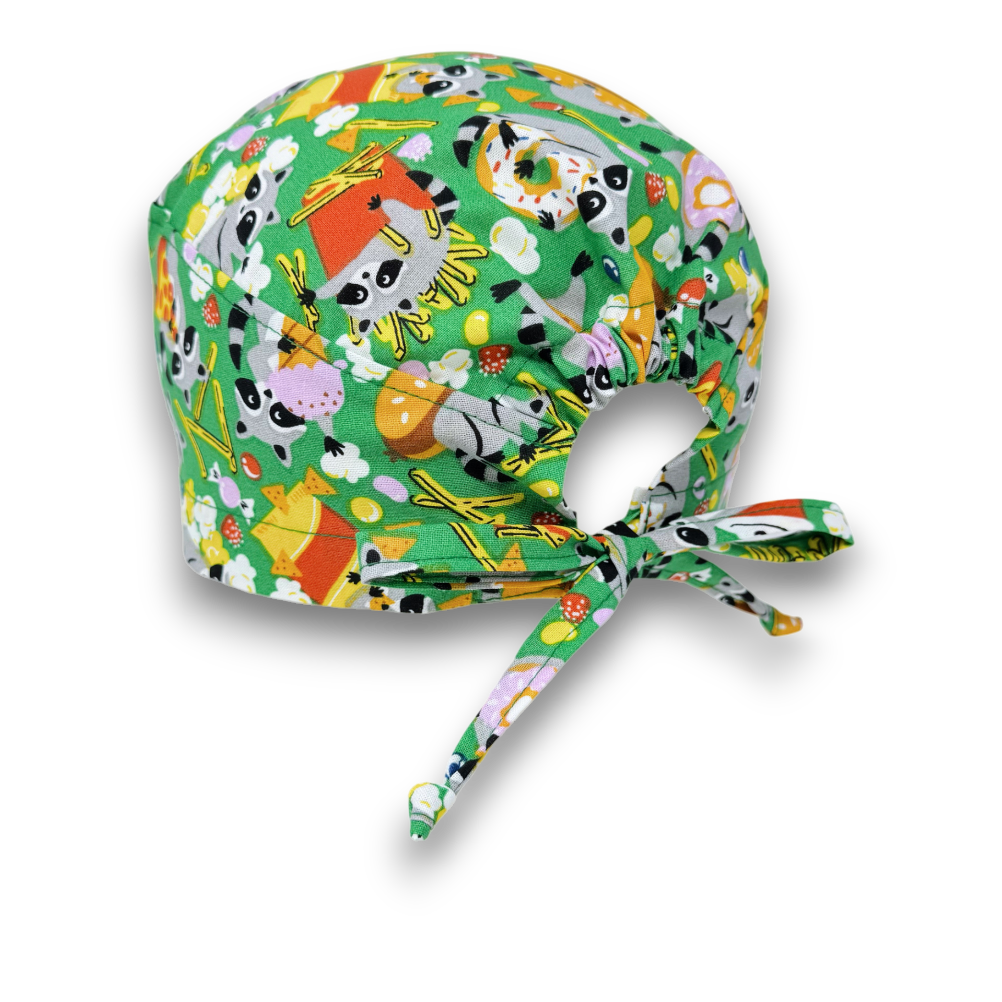 Raccoon men's scrub cap. Funny surgical hat by Paradise Caps.
