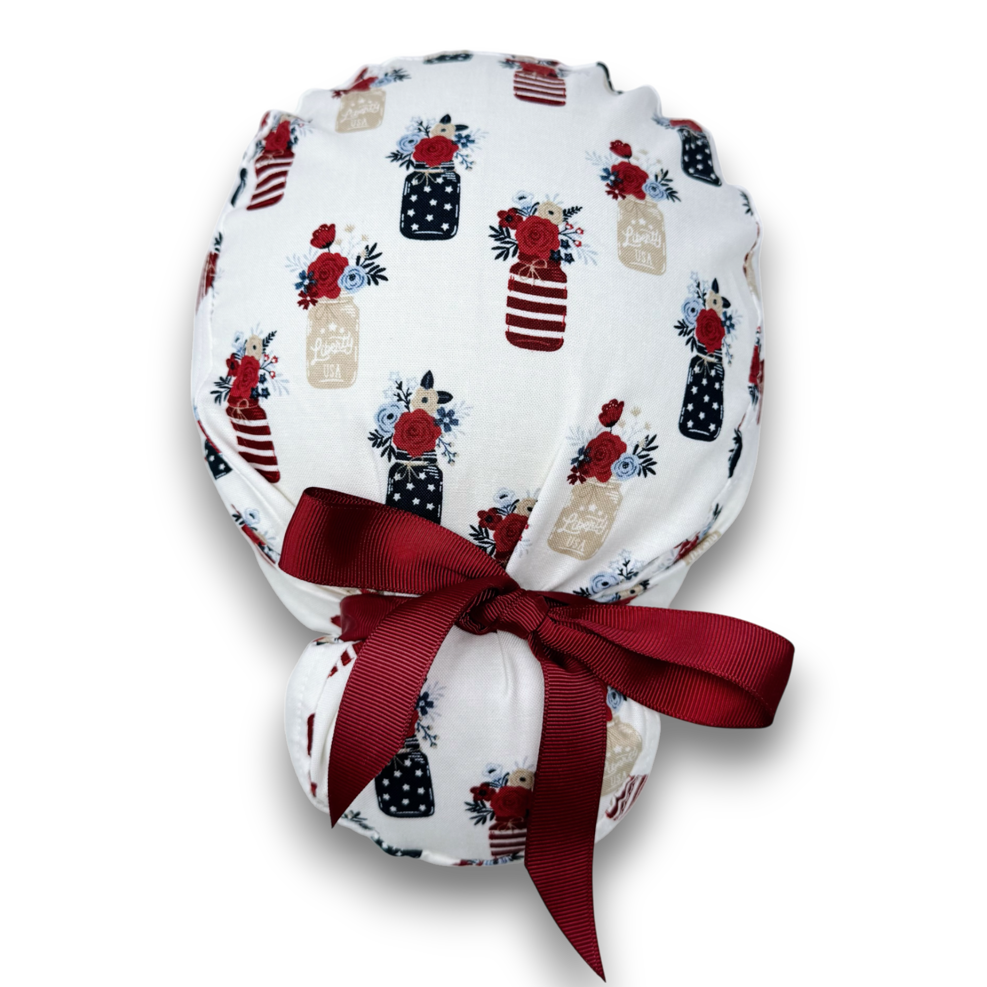 Vase Euro scrub cap with ties for Women by Paradise Caps. Euro PLUS style.