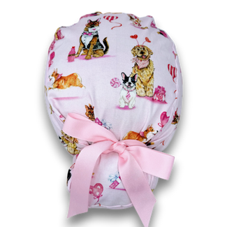 Dog Euro Scrub Cap for Women with Satin Lined Option by Paradise Caps.