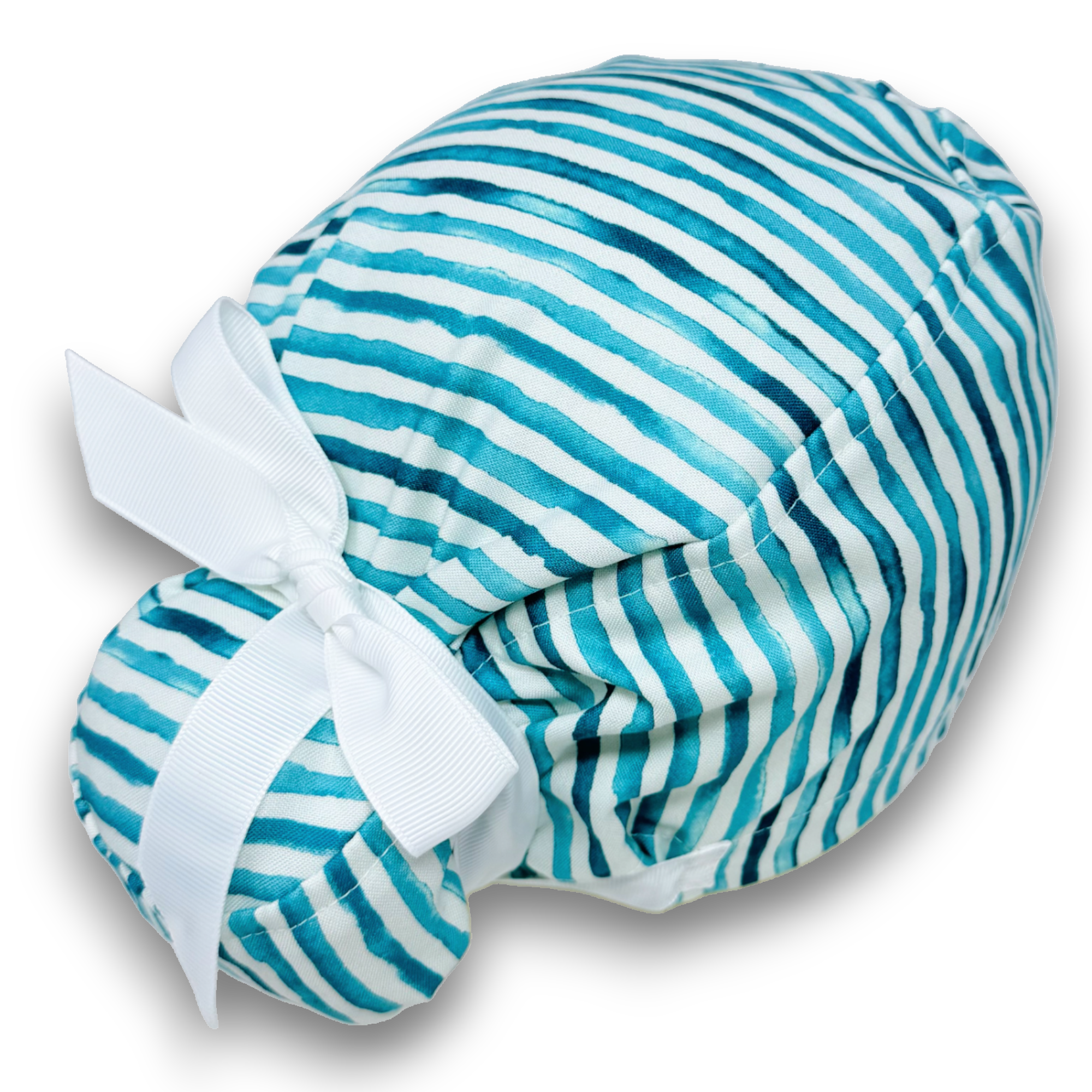 Blue Row Euro scrub cap with ties for Women by Paradise Caps. Euro PLUS style.