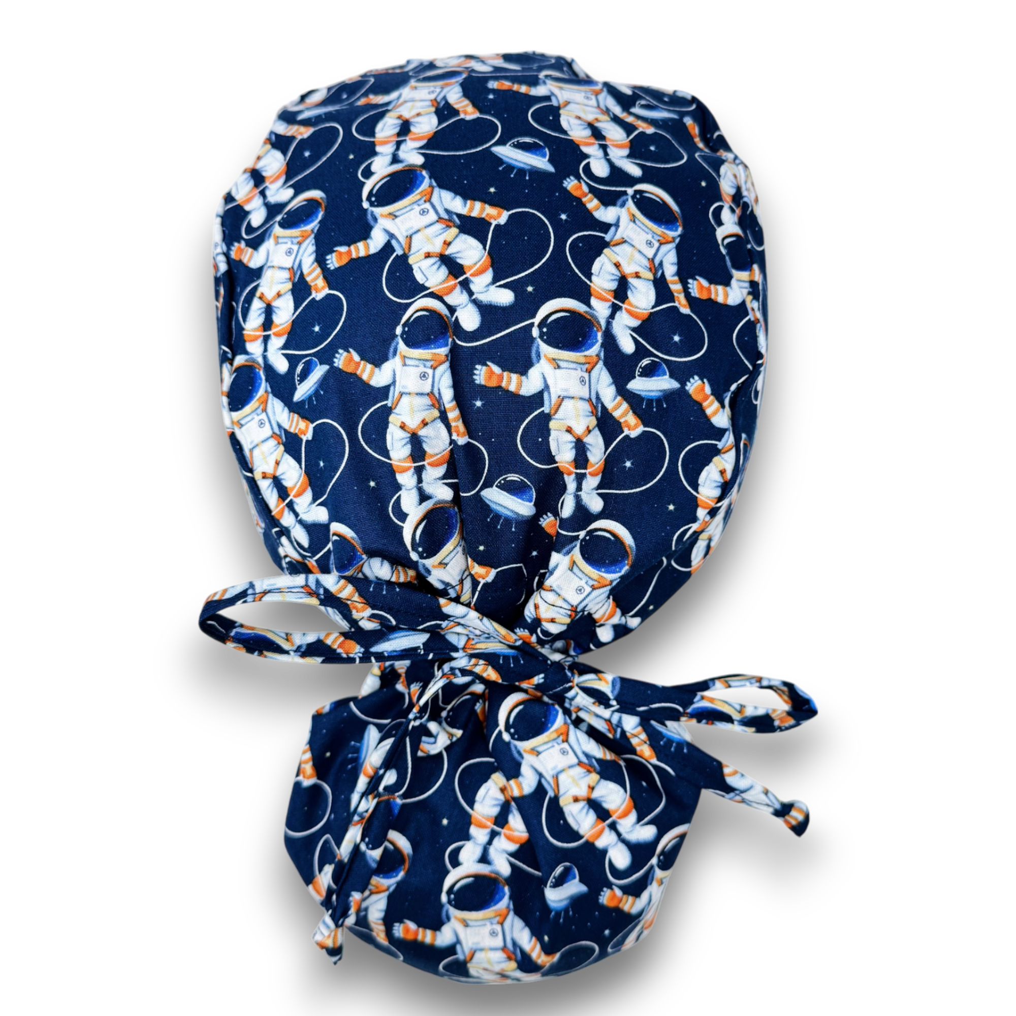 Astronaut Ponytail scrub cap for women with satin lined option by Paradise Caps.