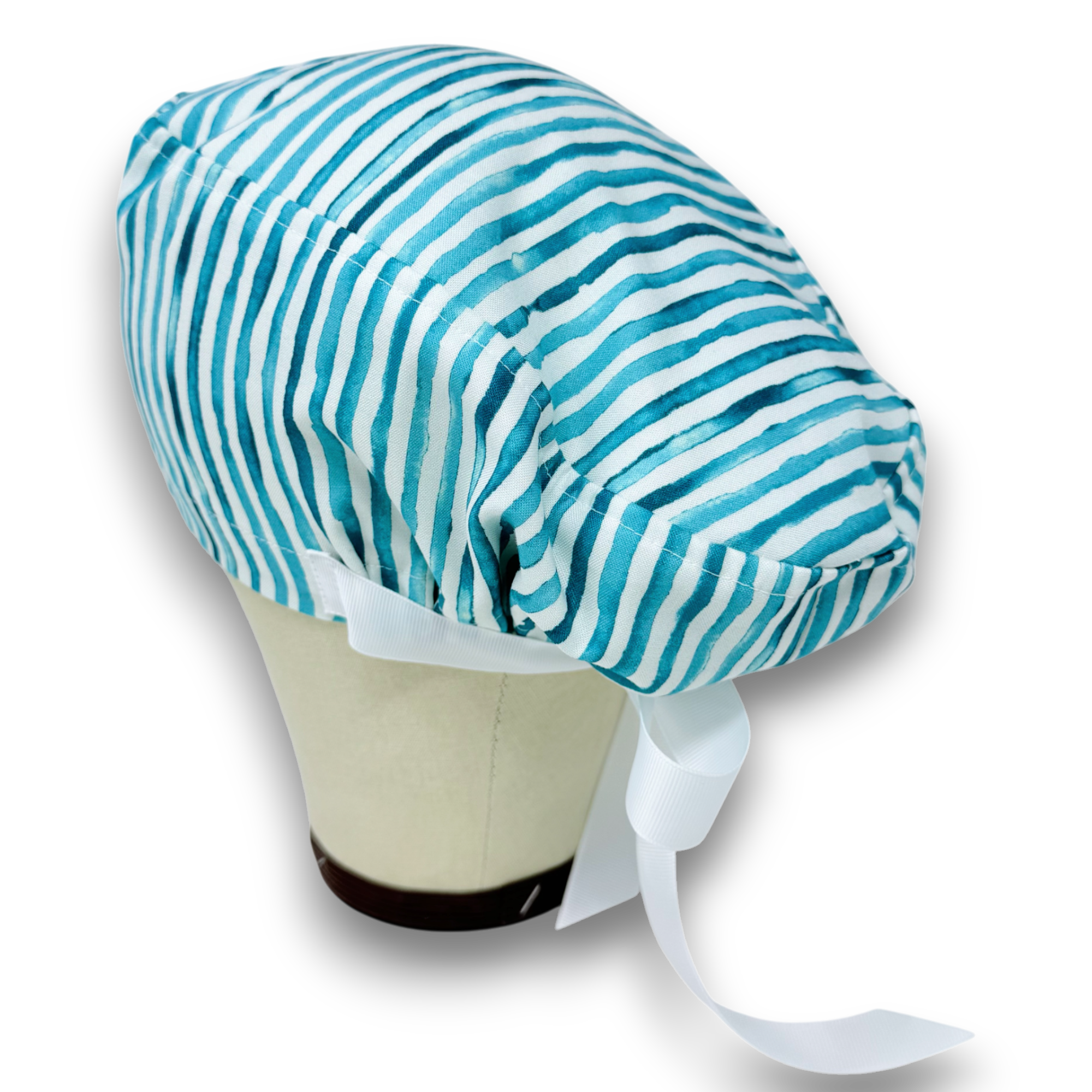 Blue Row Euro scrub cap with ties for Women by Paradise Caps. Euro PLUS style.