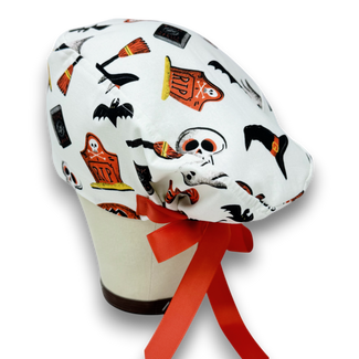 Spooky Euro scrub cap with ties for Women by Paradise Caps. Euro PLUS style.