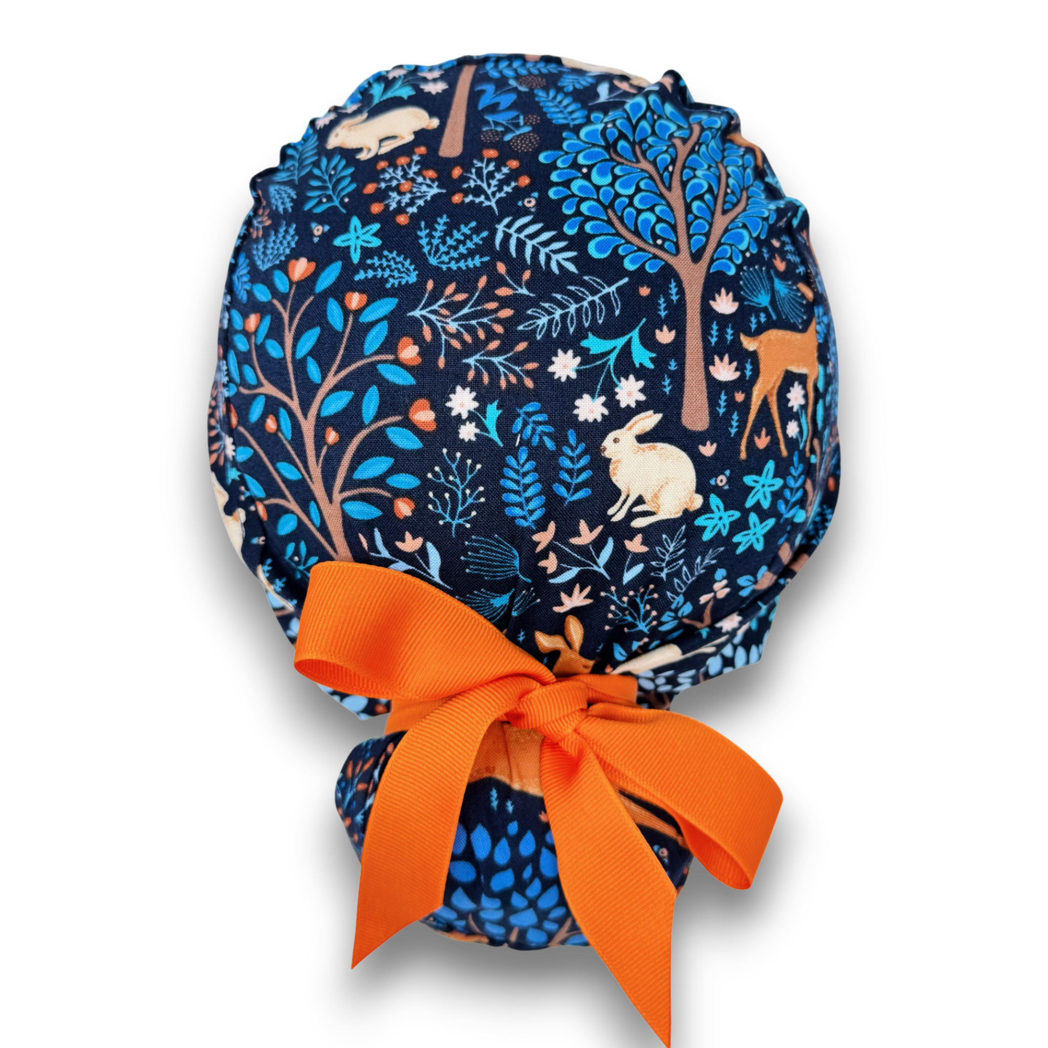 Woodland Animals Euro scrub cap with ties for Women by Paradise Caps. Euro PLUS style.