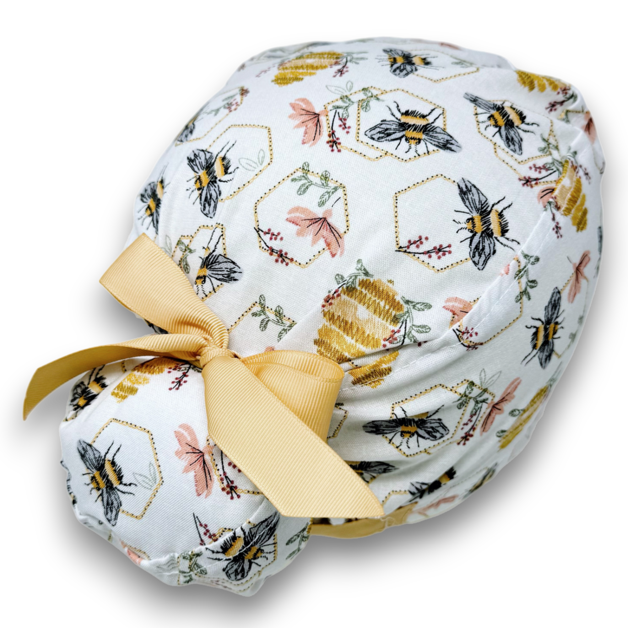 Bee Euro scrub cap with ties for Women by Paradise Caps. Euro PLUS style.