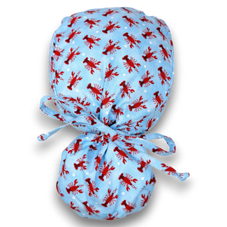 Lobster Ponytail scrub cap for women with satin lined option by Paradise Caps.