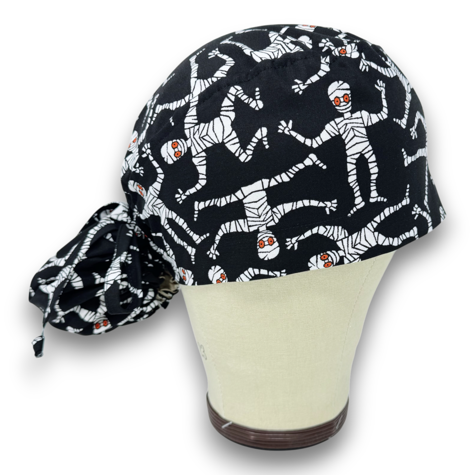 Mummy Ponytail scrub cap for women with satin lined option by Paradise Caps.