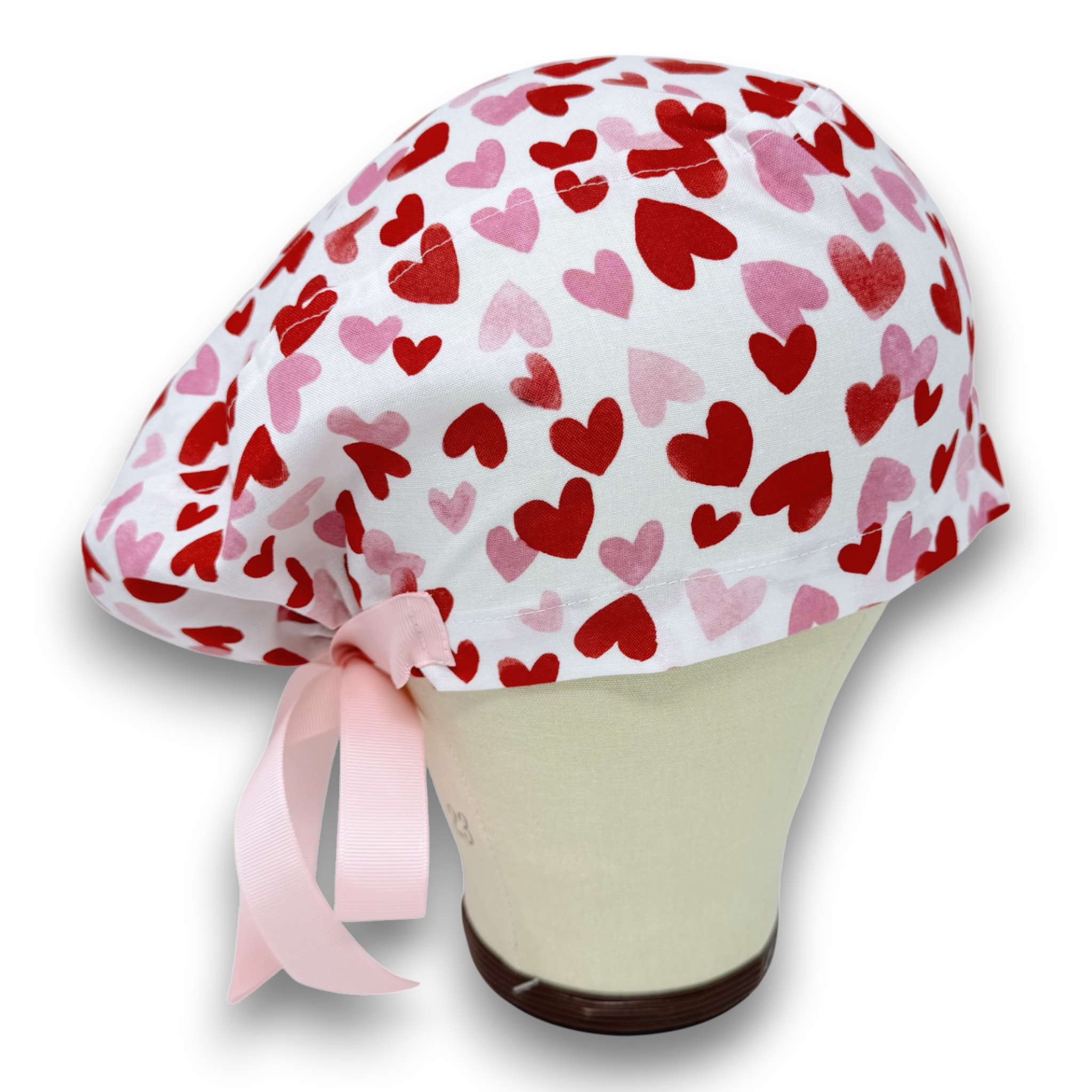 Valentine's day Euro scrub cap with ties for Women by Paradise Caps. Euro PLUS style.