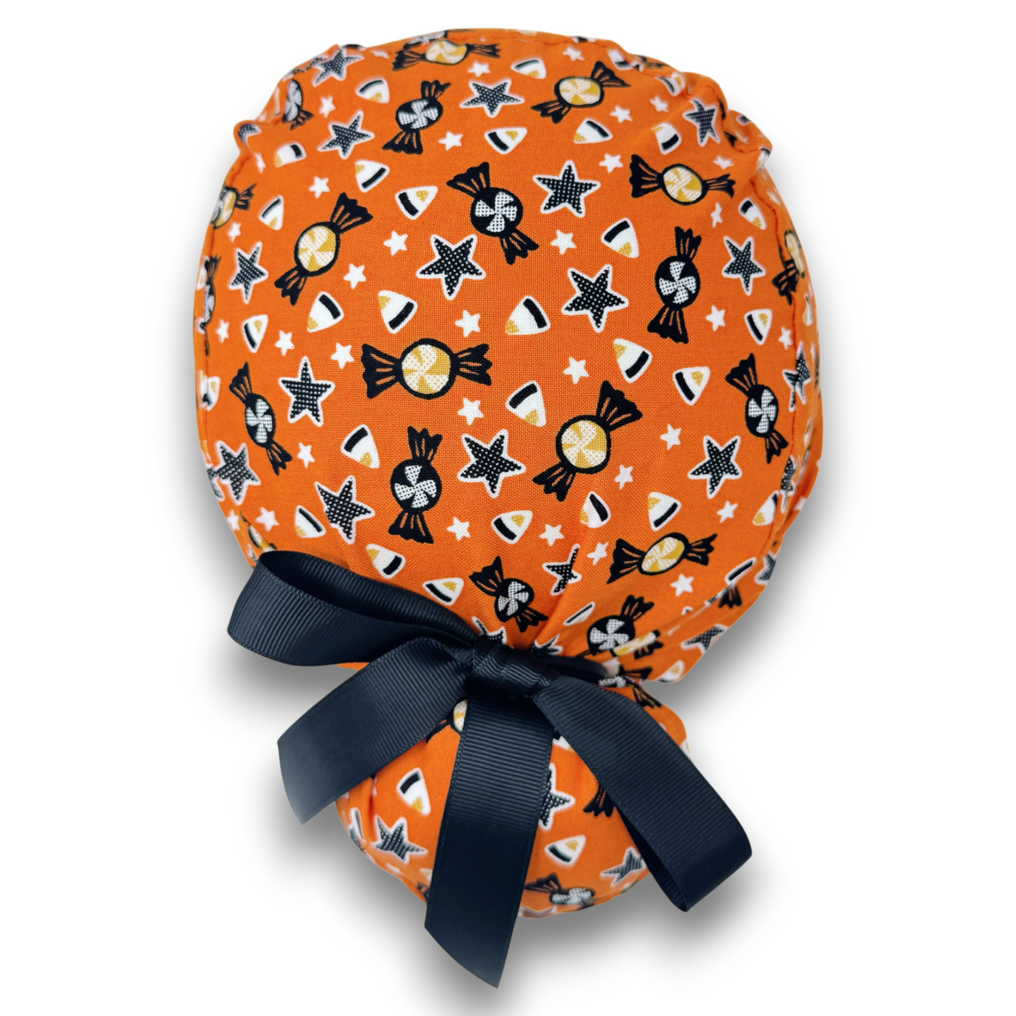 Candy Corn Euro scrub cap with ties for Women by Paradise Caps. Euro PLUS style.