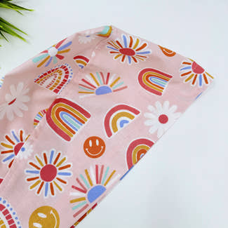 Rainbows Euro Scrub Cap for Women with Satin Lined Option by Paradise Caps.