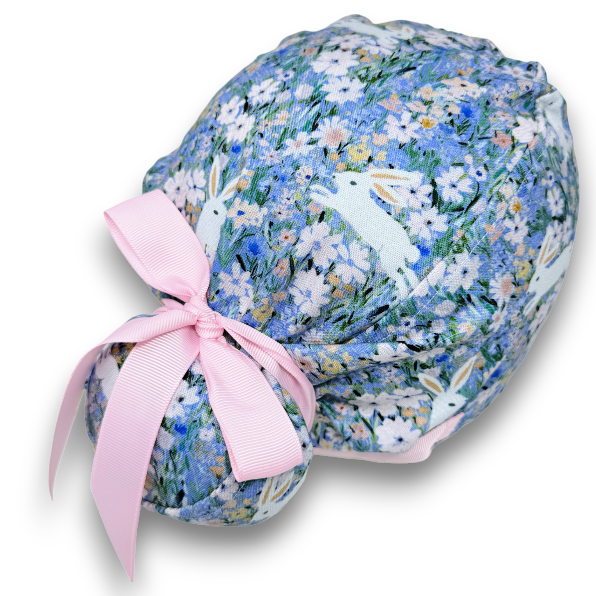 Spring Bunnies Euro scrub cap with ties for Women by Paradise Caps. Euro PLUS style.