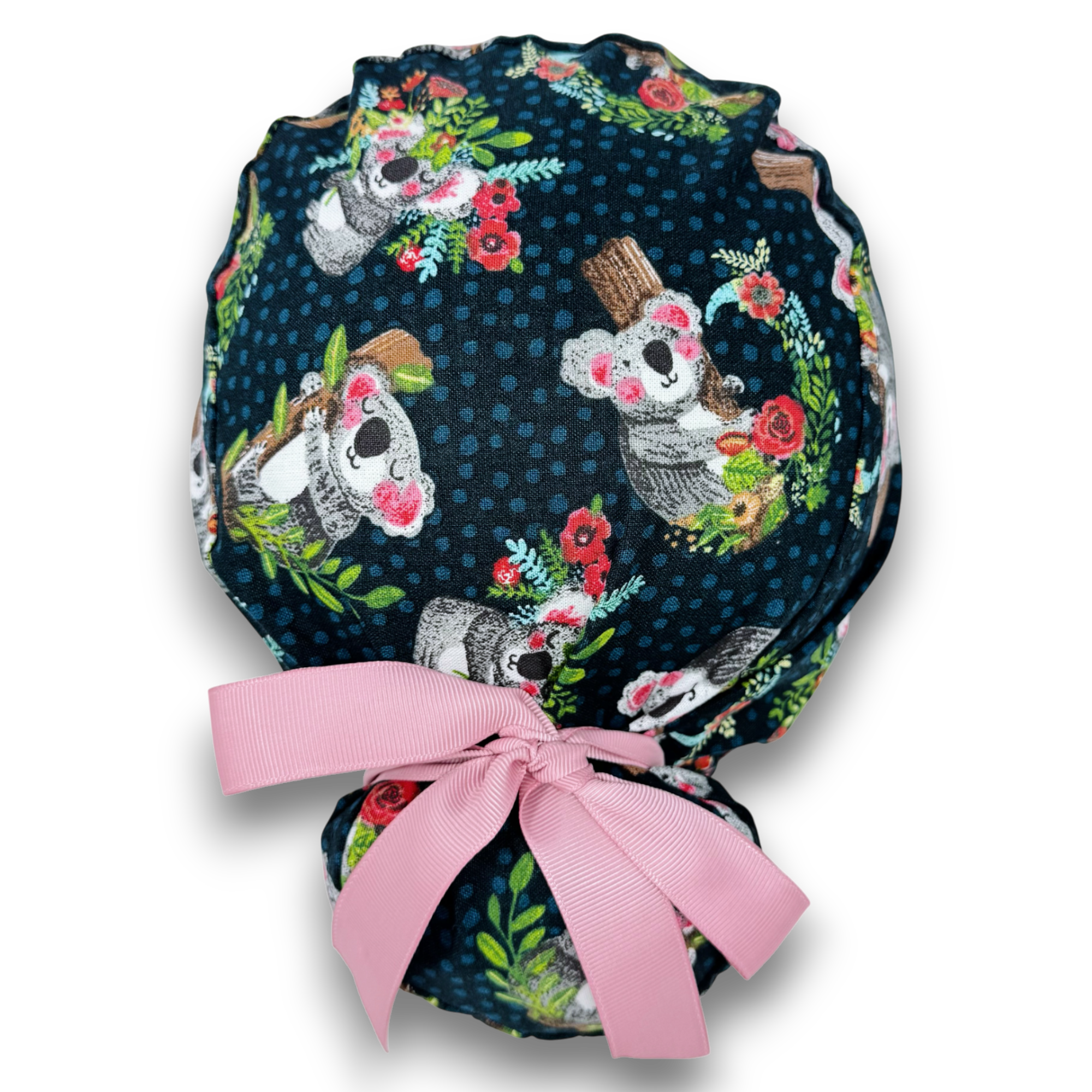 Koala Euro scrub cap with ties for Women by Paradise Caps. Euro PLUS style.