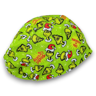 Christmas Euro Scrub Cap for Women with Satin Lined Option by Paradise Caps.