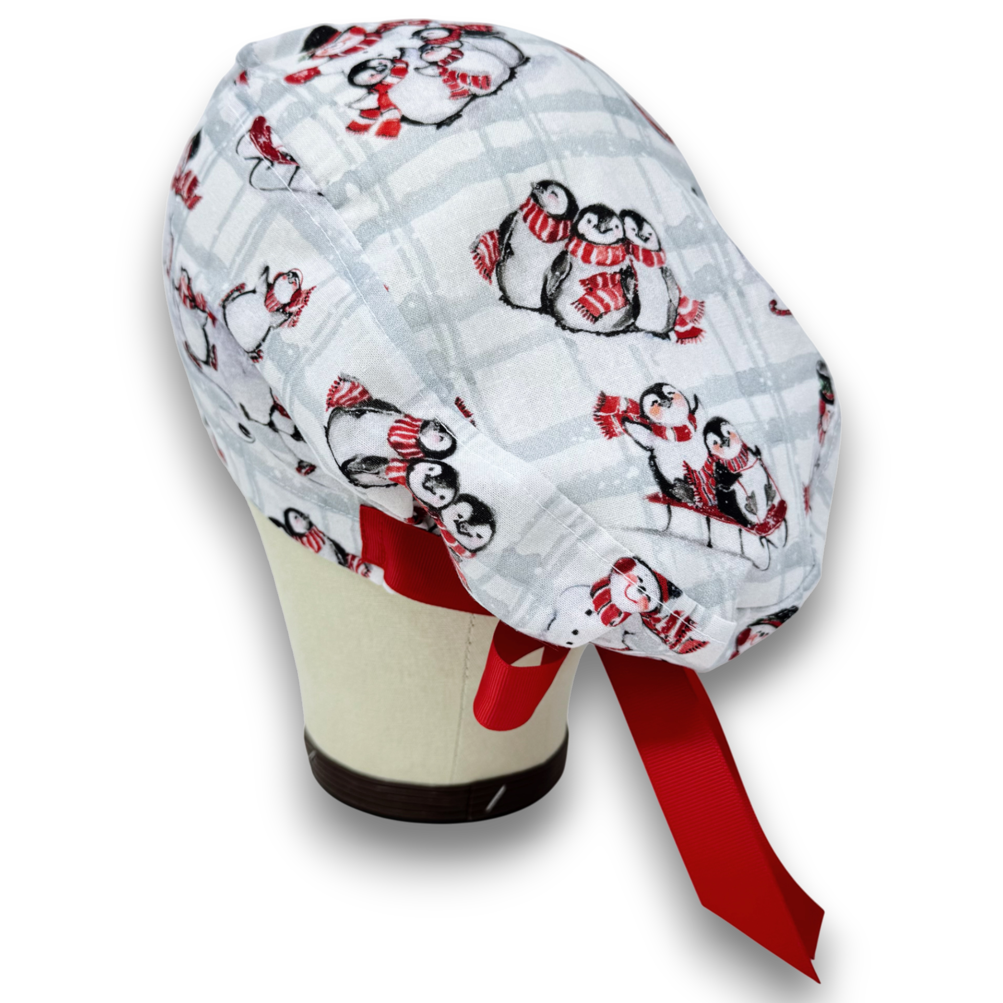 Penguin Euro scrub cap with ties for Women by Paradise Caps. Euro PLUS style.