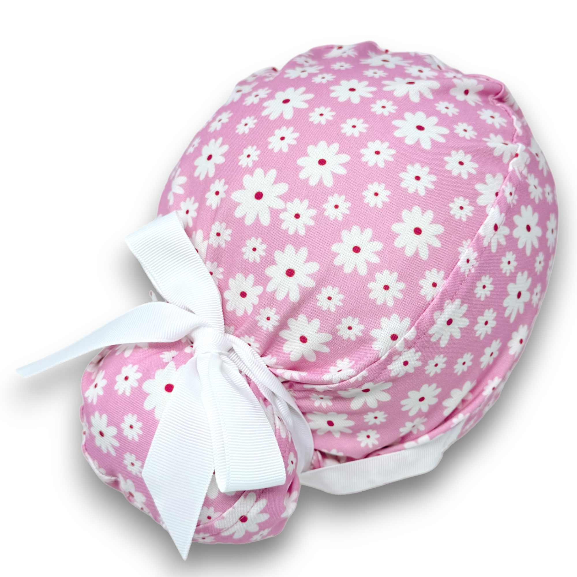 Daisy Euro scrub cap with ties for Women by Paradise Caps. Euro PLUS style.