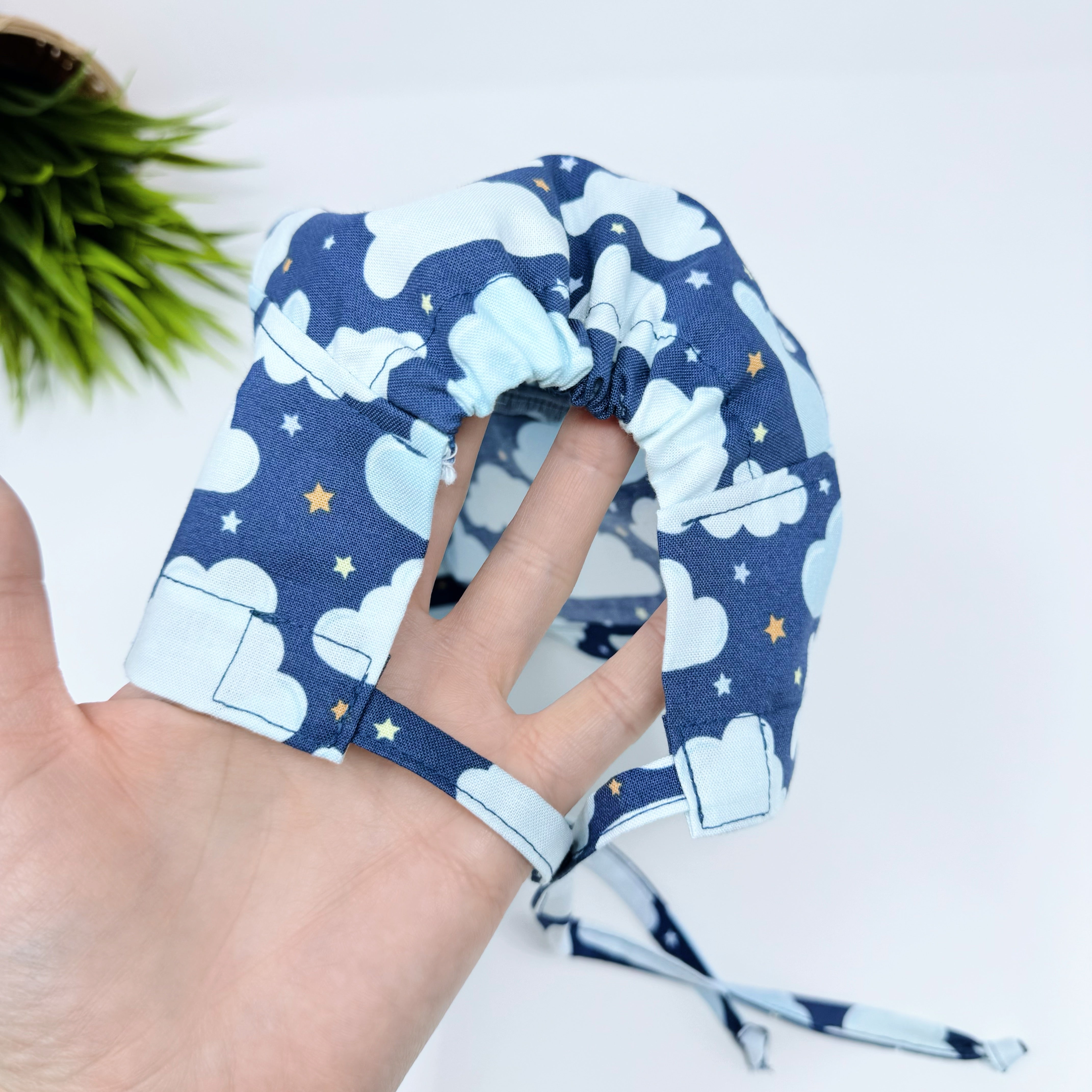 Clouds Skull tie-back style surgical scrub cap for men by Paradise Caps.