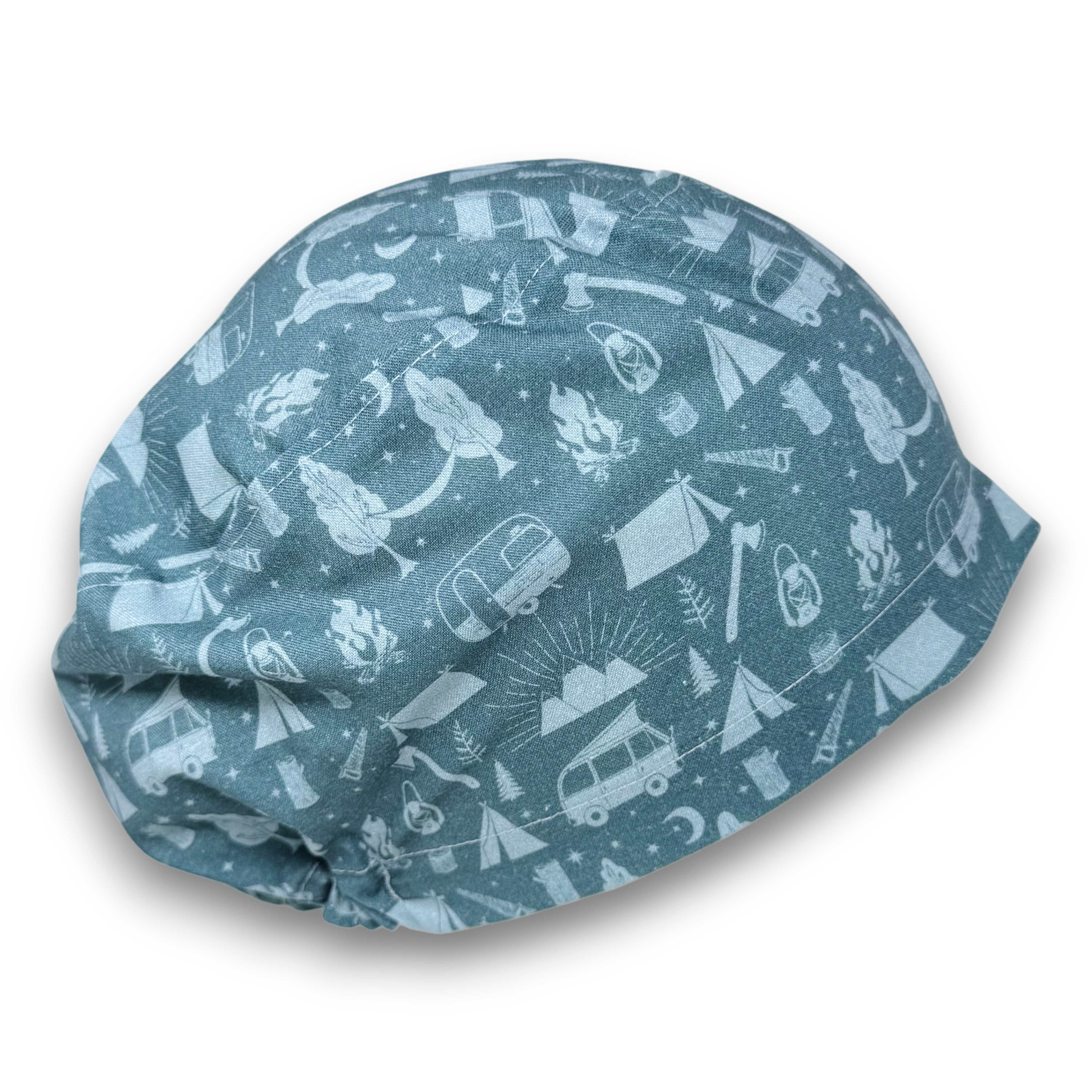 Euro scrub cap for women. Midnight Camp European satin lined surgical hat by Paradise Caps.