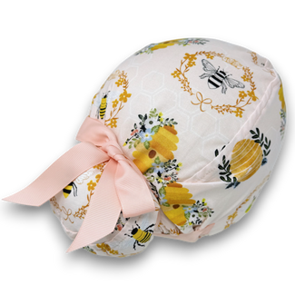 Bee Euro scrub cap with ties for Women by Paradise Caps. Euro PLUS style.