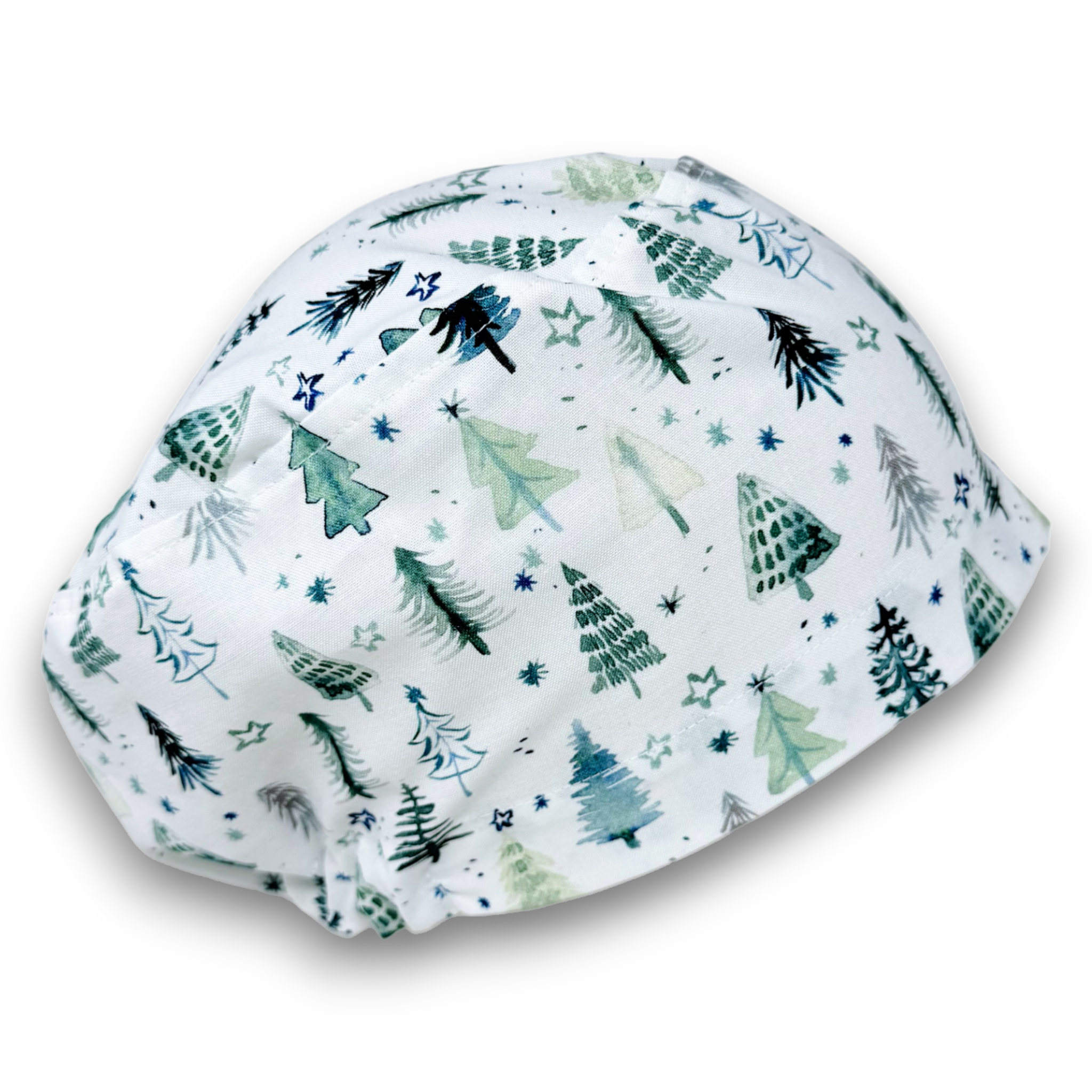 Winter tree Euro scrub cap for women with satin lined option by Paradise Caps.