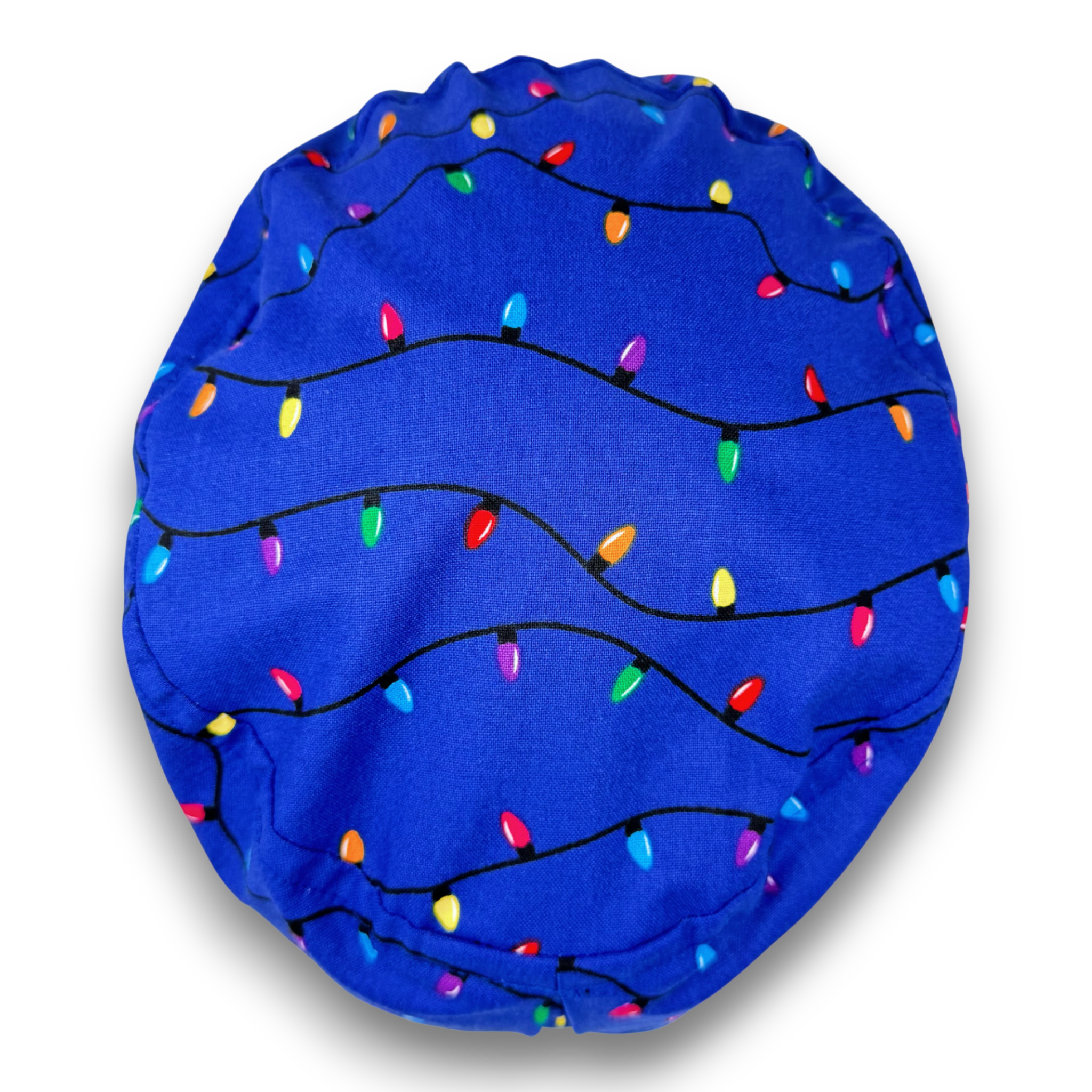 Christmas Lights Euro Scrub Cap for Women with Satin Lined Option by Paradise Caps.