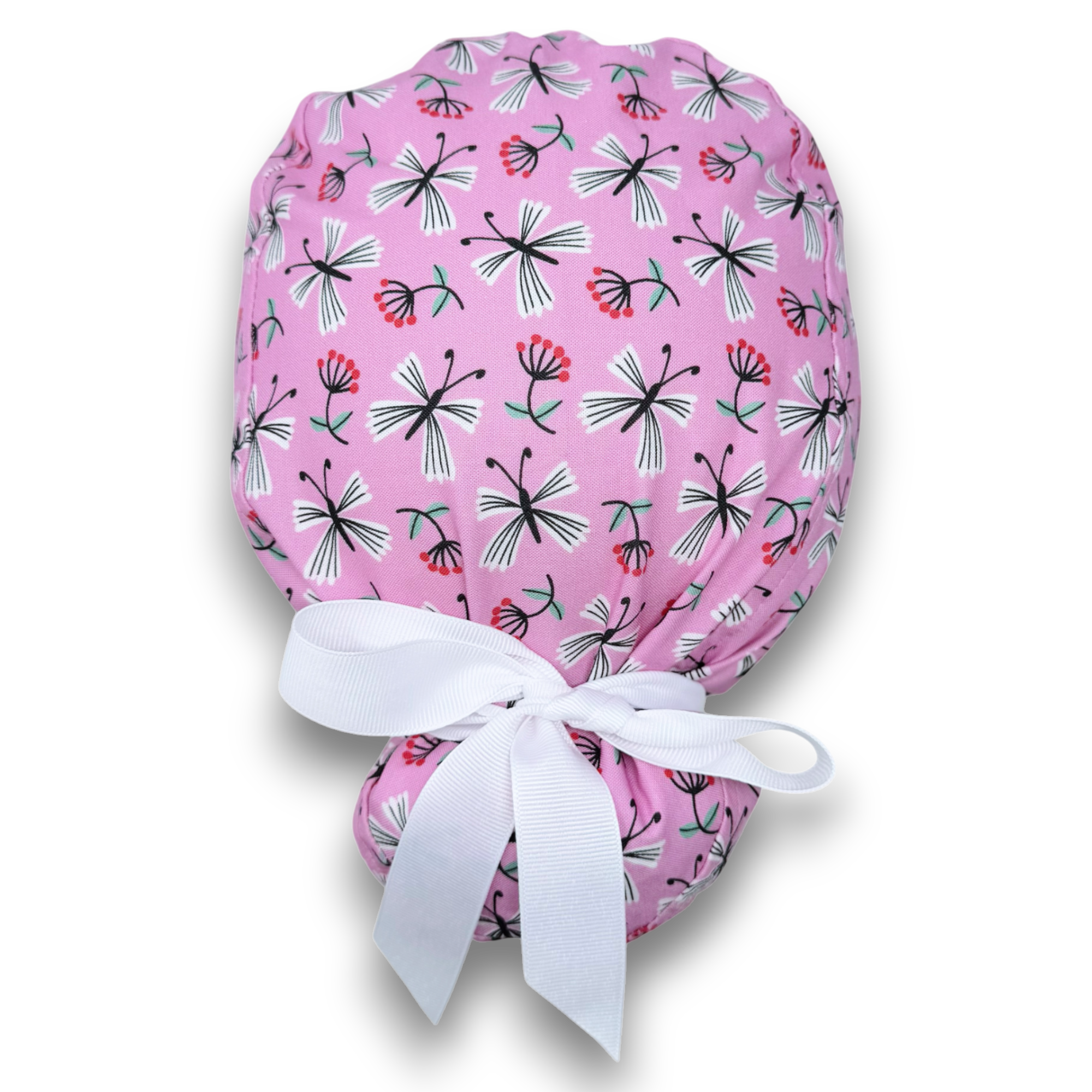 Charmingly Cheerful Euro scrub cap with ties for Women by Paradise Caps. Euro PLUS style.