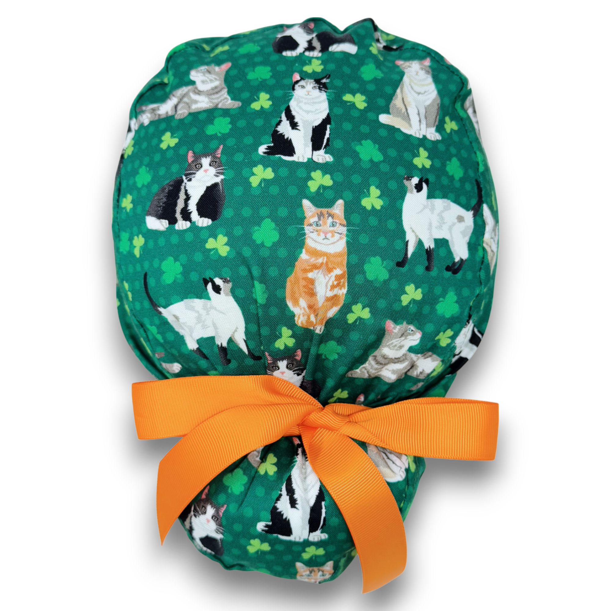 St. Patrick’s Day Euro scrub cap with ties for Women by Paradise Caps. Euro PLUS style.