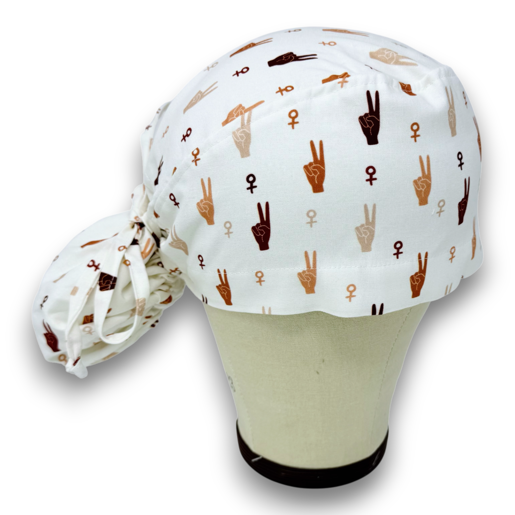 Pediatric Ponytail scrub cap for women with satin lined option by Paradise Caps.