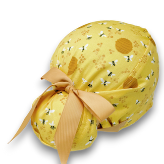 Bee Euro scrub cap with ties for Women by Paradise Caps. Euro PLUS style.