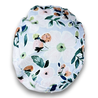 Euro Scrub Cap for Women. Strawberry Bloom European surgical hat with satin lined by Paradise Caps.