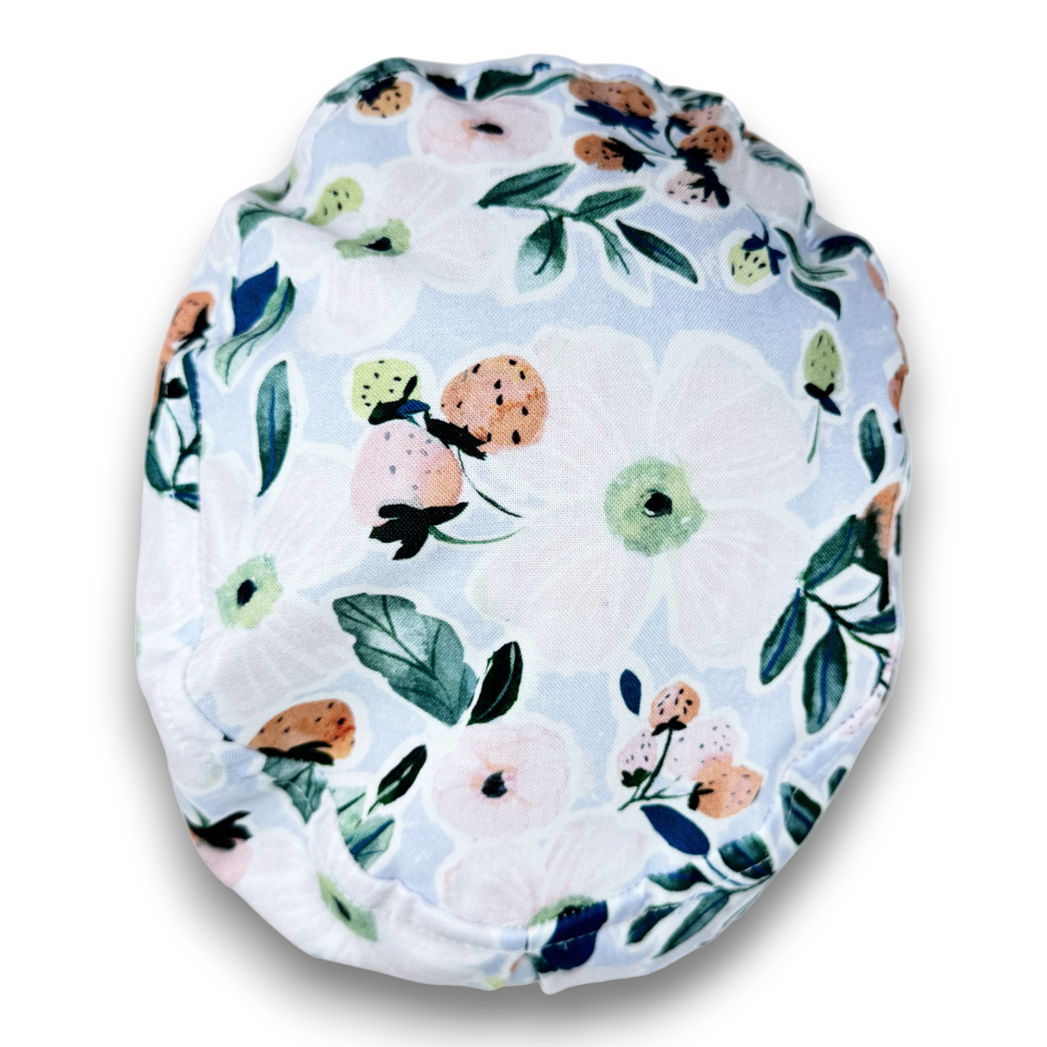 Euro Scrub Cap for Women. Strawberry Bloom European surgical hat with satin lined by Paradise Caps.