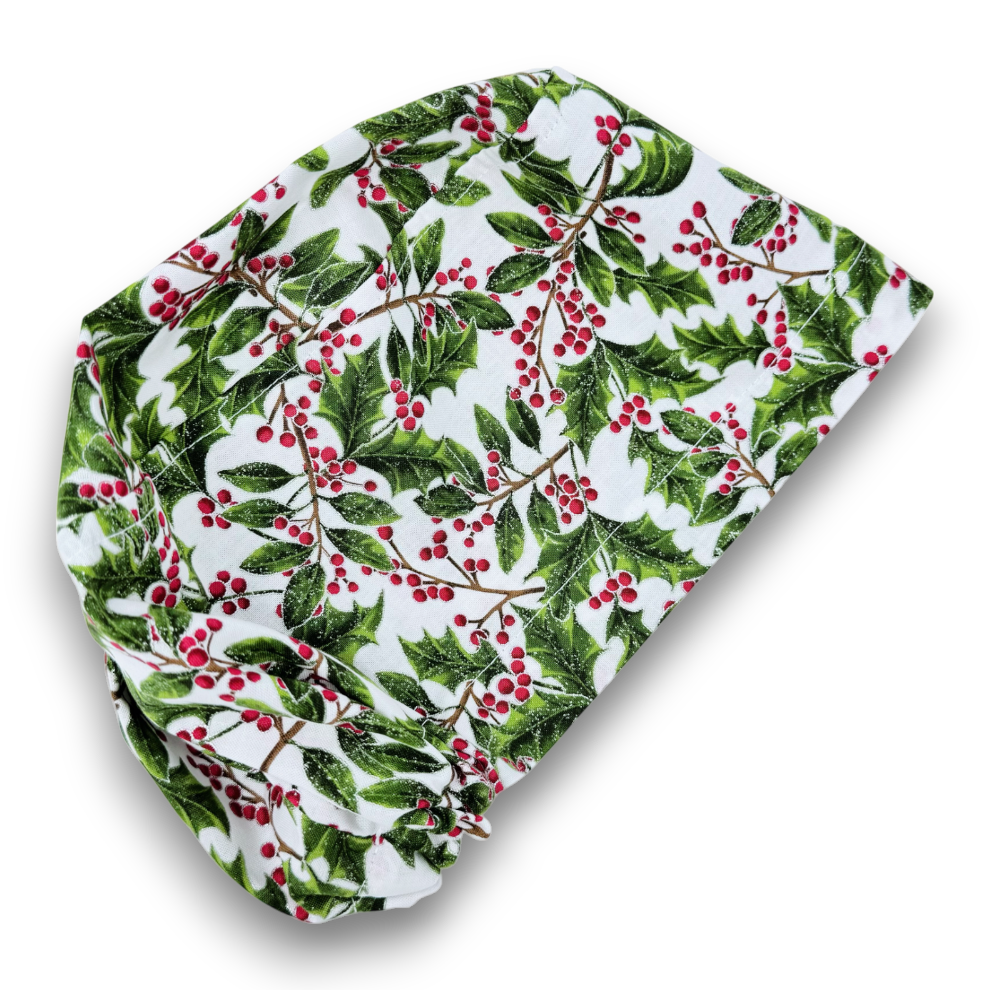 Christmas Euro Scrub Cap for Women with Satin Lined Option by Paradise Caps.