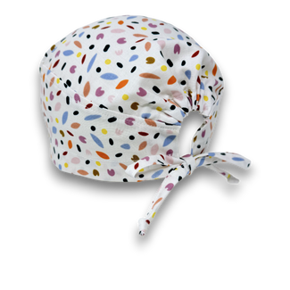 Spring Petals Skull tie-back style surgical scrub cap by Paradise Caps.