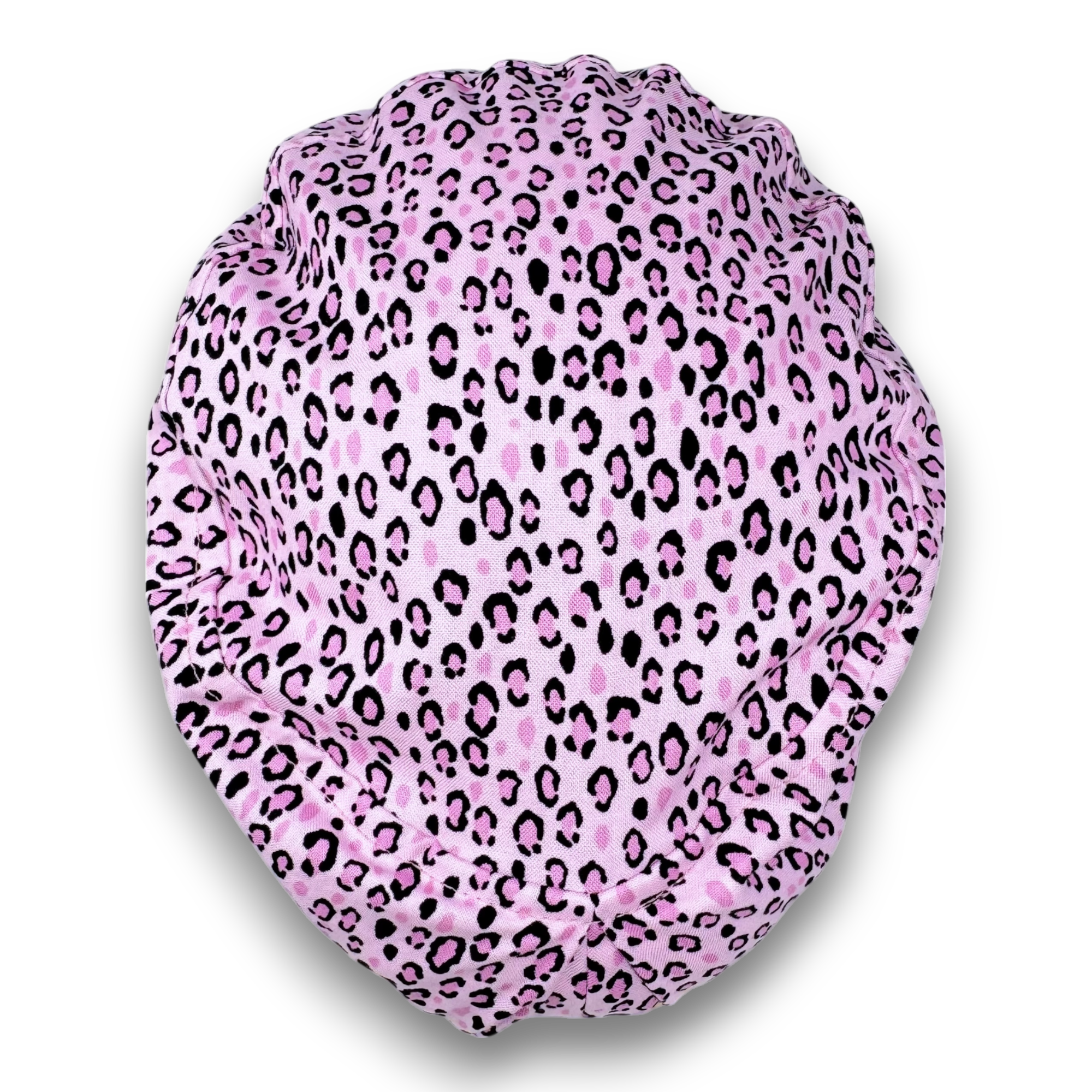 Leopard Euro scrub cap for women with satin lined option by Paradise Caps.