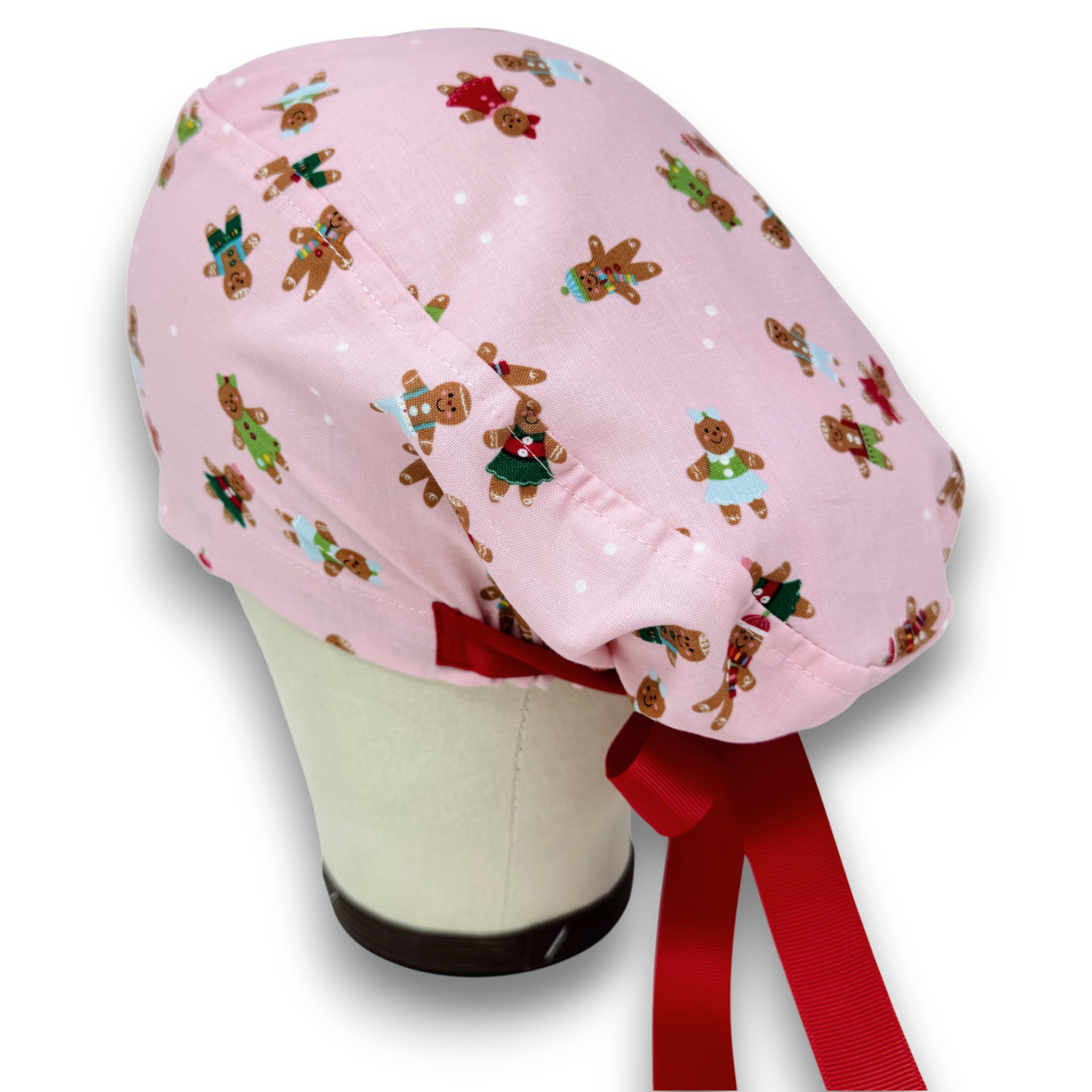Gingerbread Euro scrub cap with ties for Women by Paradise Caps. Euro PLUS style.