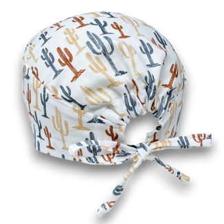 Cactus Skull tie-back style surgical scrub cap for men by Paradise Caps.