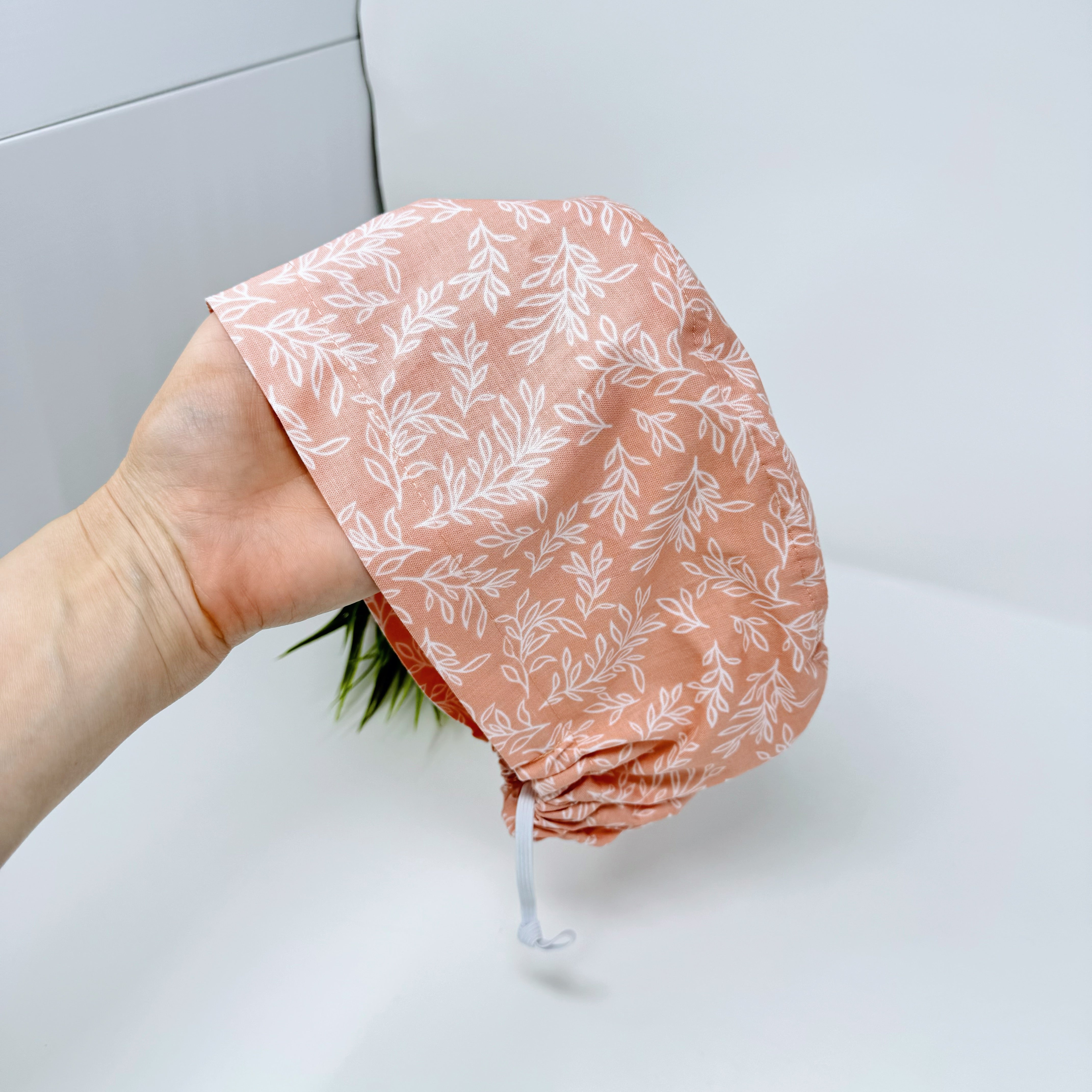 Glamp Leaves Euro Scrub Cap for Women, Surgical cap Satin Lined Option