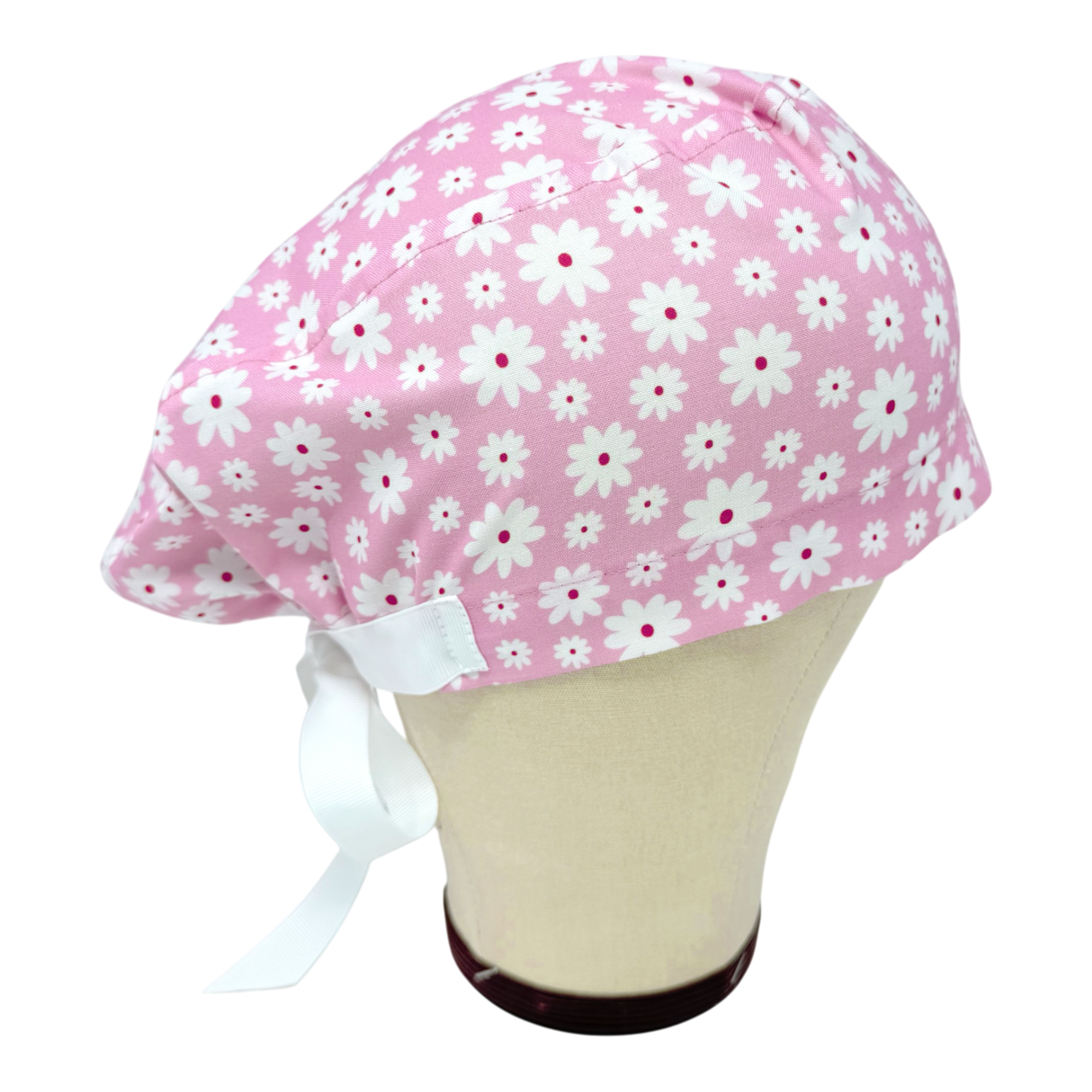 Daisy Euro scrub cap with ties for Women by Paradise Caps. Euro PLUS style.