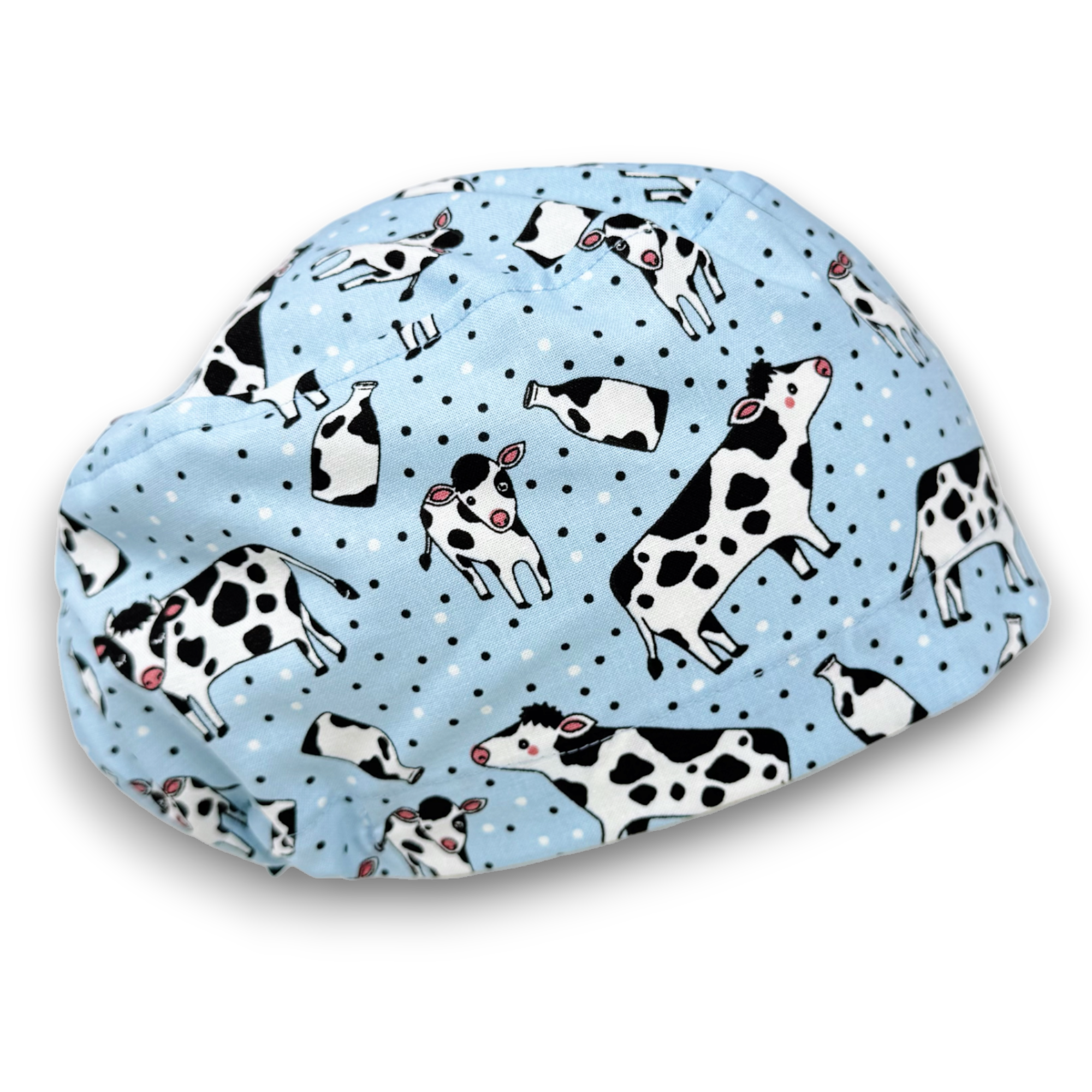 Cow Euro Scrub Cap for Women with Satin Lined Option by Paradise Caps.