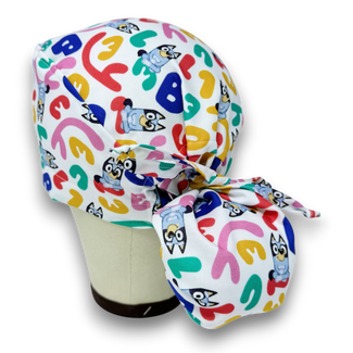 Funny Ponytail scrub cap for women with satin lined option by Paradise Caps.