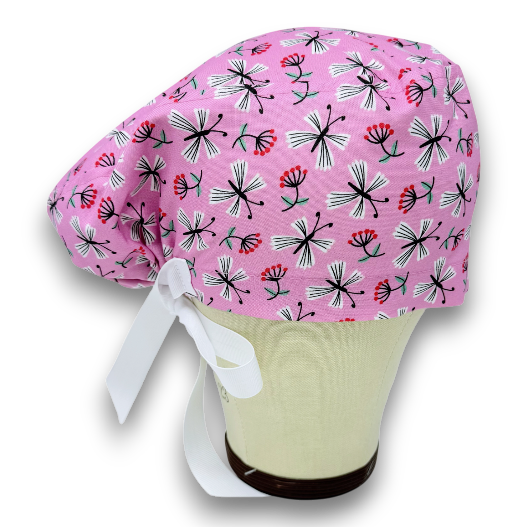 Charmingly Cheerful Euro scrub cap with ties for Women by Paradise Caps. Euro PLUS style.